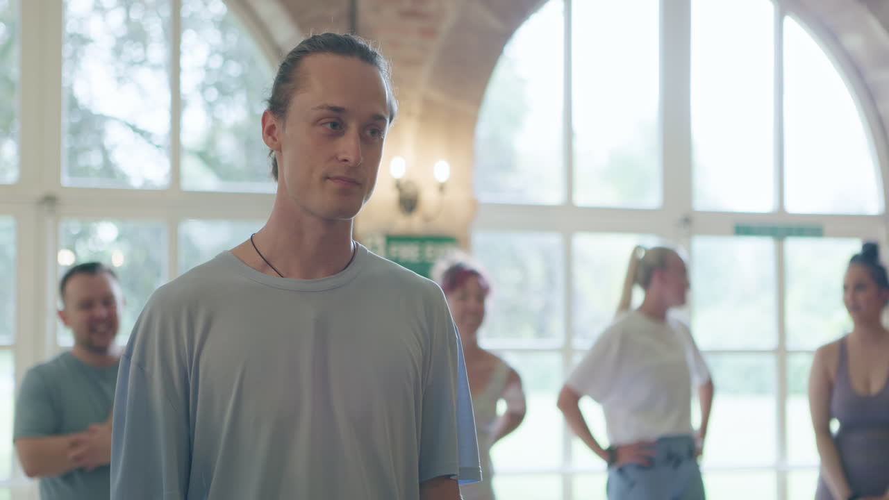 People in a yoga class