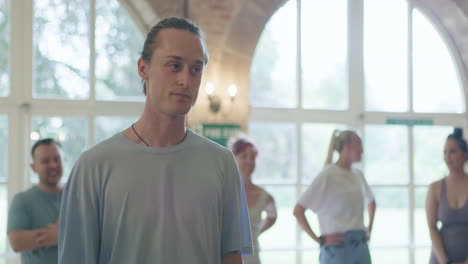 people in a yoga class
