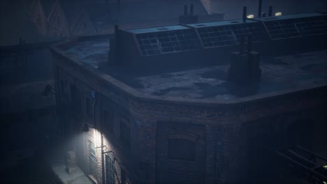 aerial view of old factory