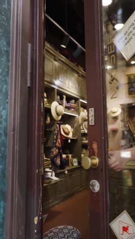 vintage hat shop interior
