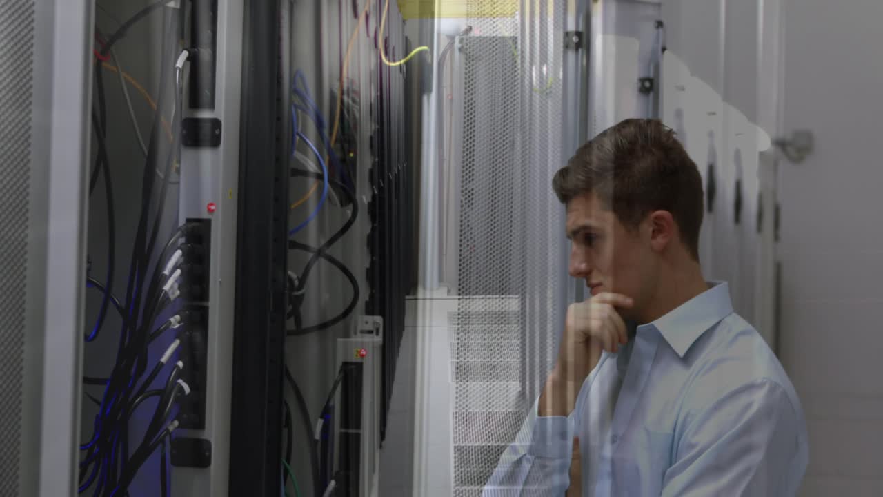 Animation of text with globe and network of connections