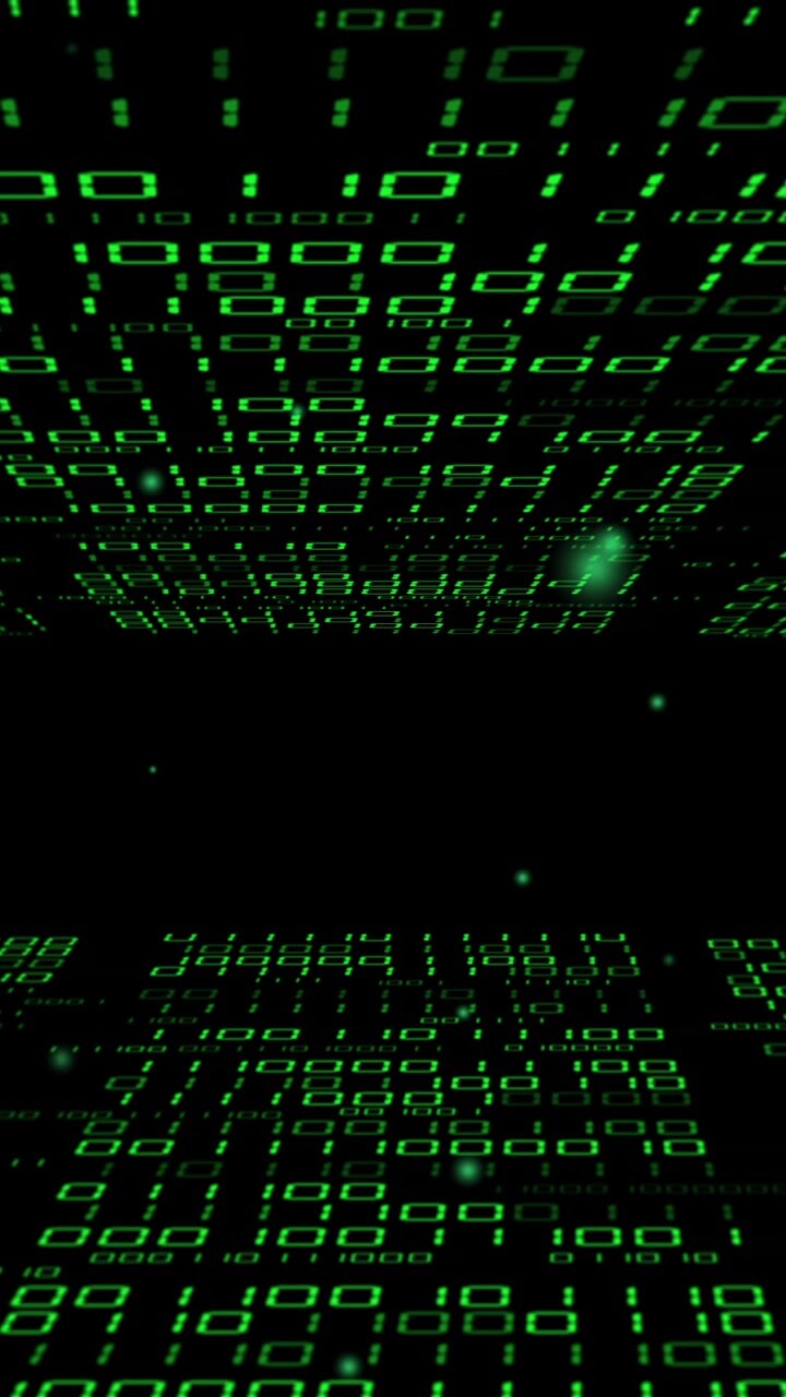 Animation of binary coding and data processing