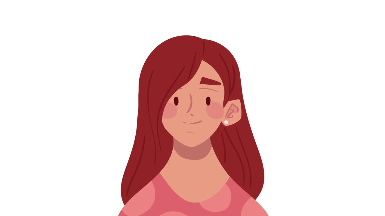 redhead woman avatar character animation