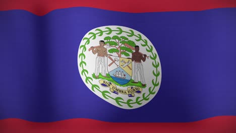 Animation-Der-Sich-Bewegenden-Flagge-Von-Belize,-Die-Weht