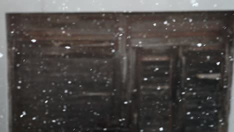 slow motion of snow in spring. blurred background