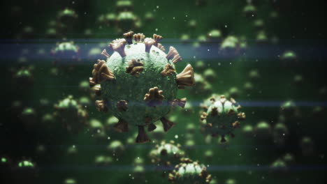 animation of macro coronavirus covid-19 cells floating in a vein. 4k