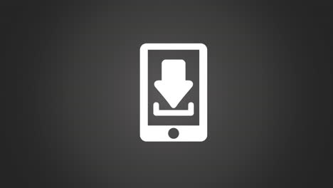 icono de descarga en el teléfono inteligente