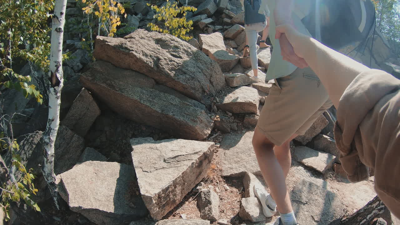 POV of Young People Hiking