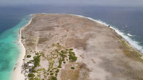 Aerial-high-altitude-orbit-over-the-Klein-Curacao-island-in-the-Caribbean