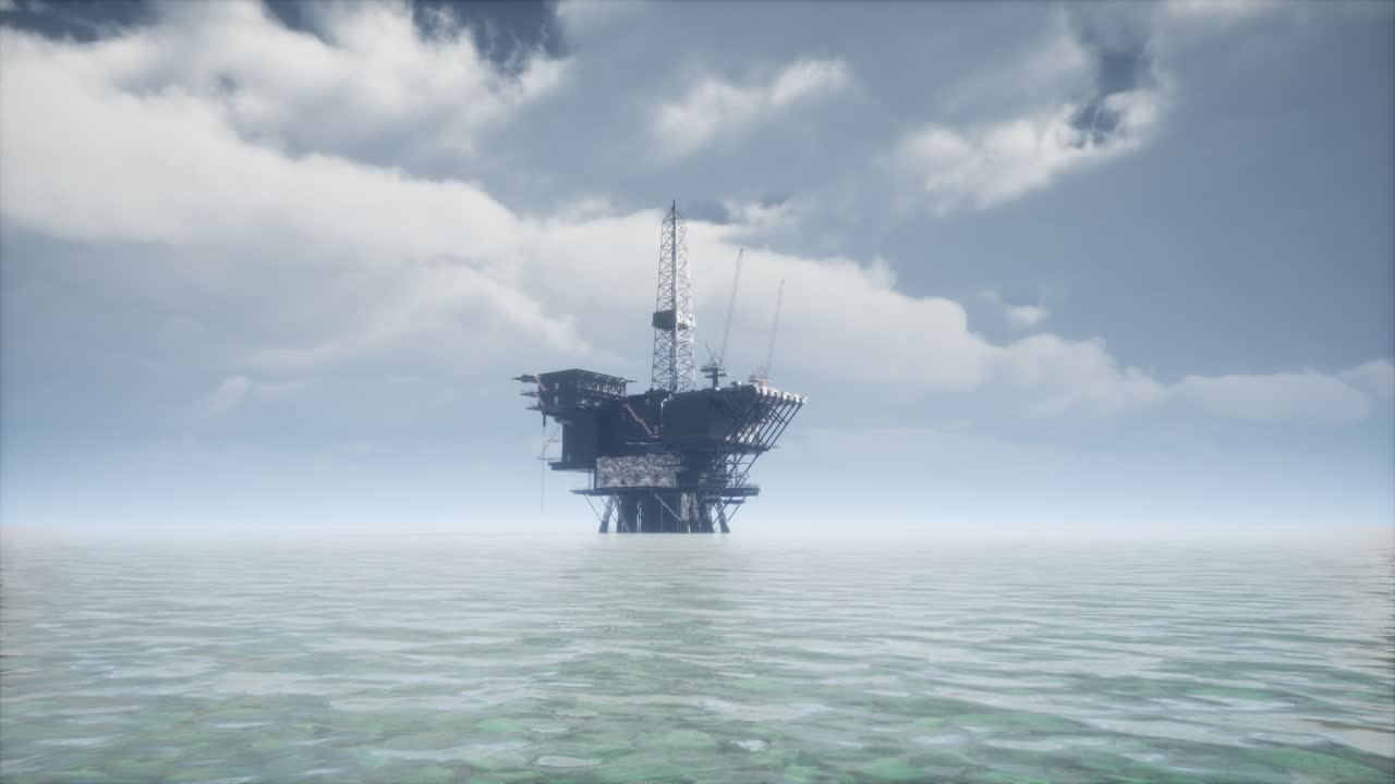 대규모 태평양 해상 석유 굴착 플랫폼