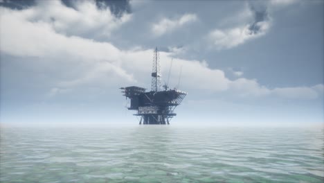 gran plataforma de perforación de plataformas petrolíferas en alta mar del océano pacífico