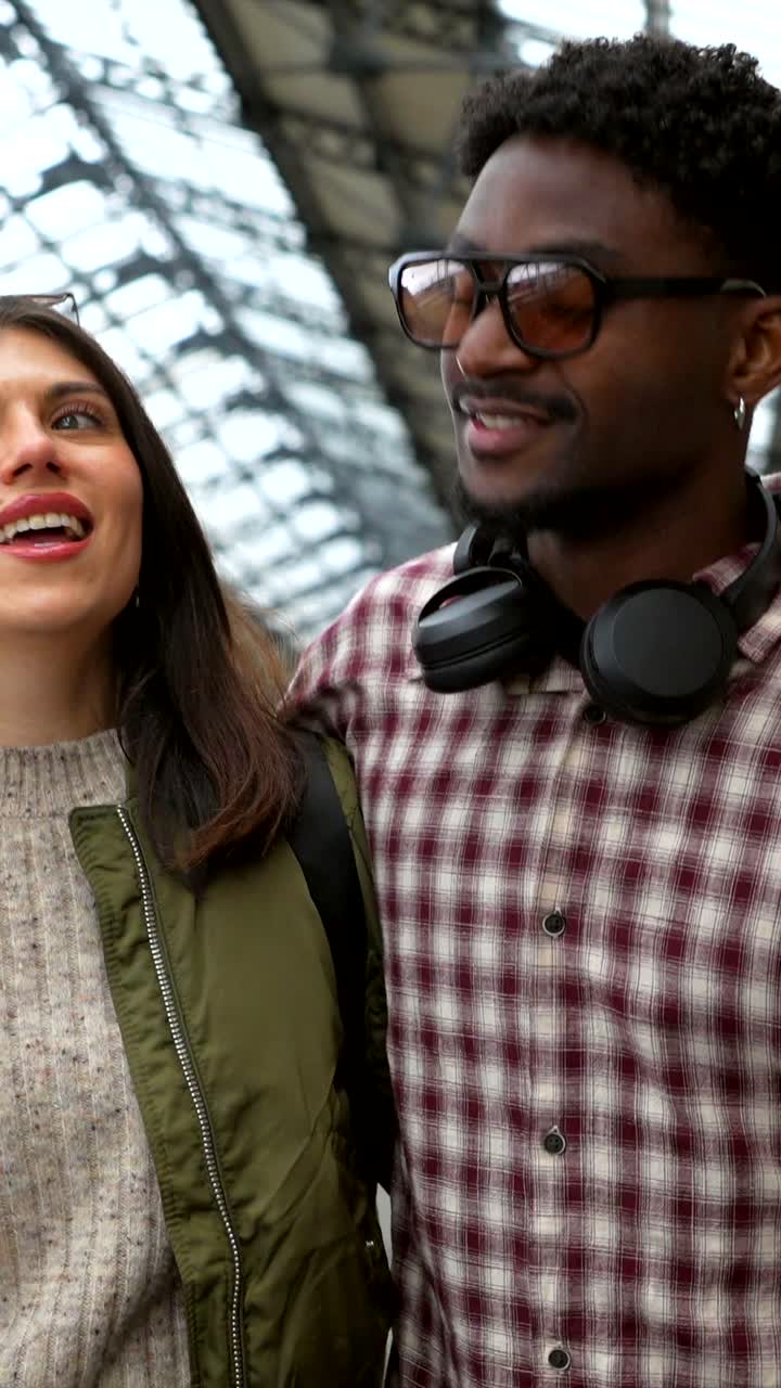 Couple at a Train Station