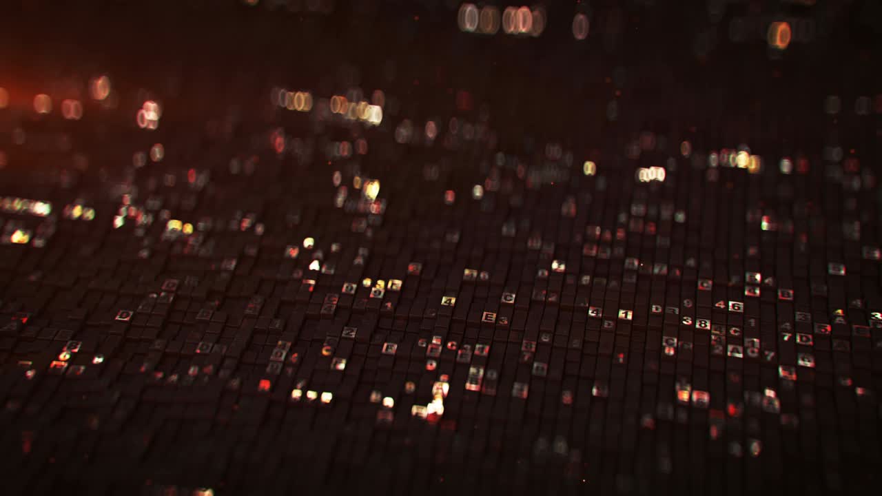 Red HEX computer code seamless loop 3D render animation