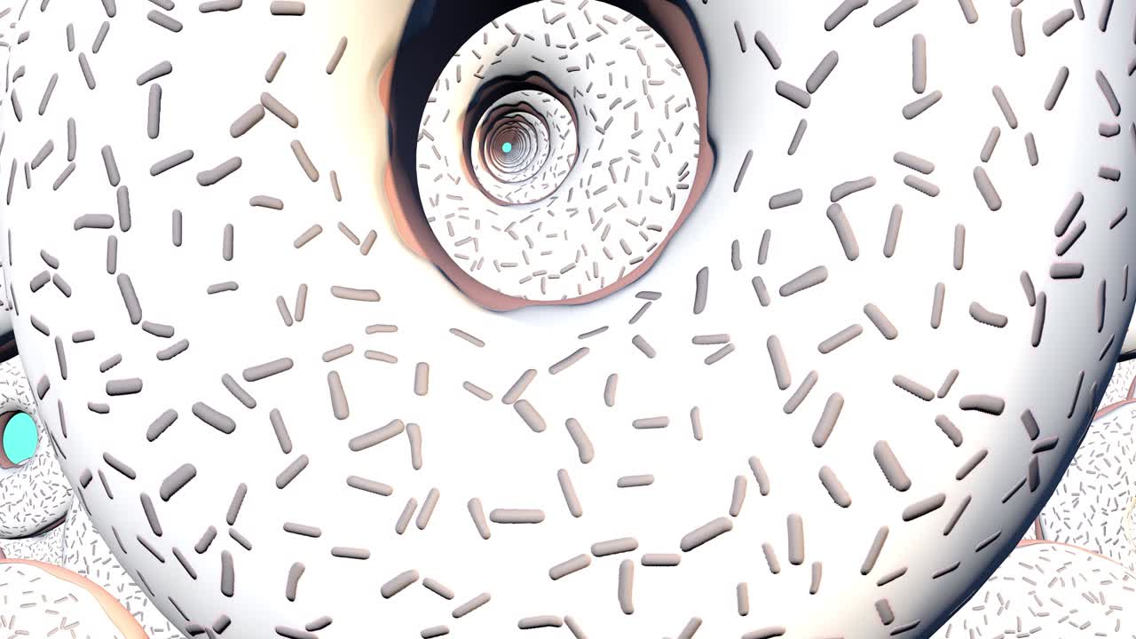 추상적인 다채로운 애니메이션, 밝은 도의 배경, 3d 렌더링