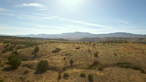 Pan-aerial-across-the-dry-grasslands-of-Northern-Arizona