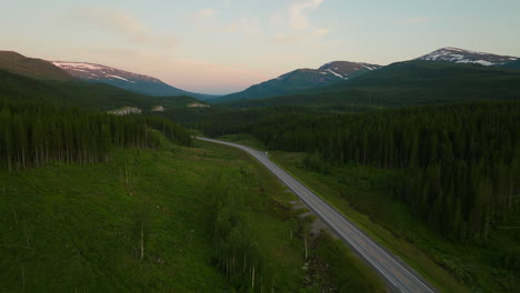 Flying-On-European-E6-Thoroughfare-On-The-Epic-Midnight-Sun-In-Norway