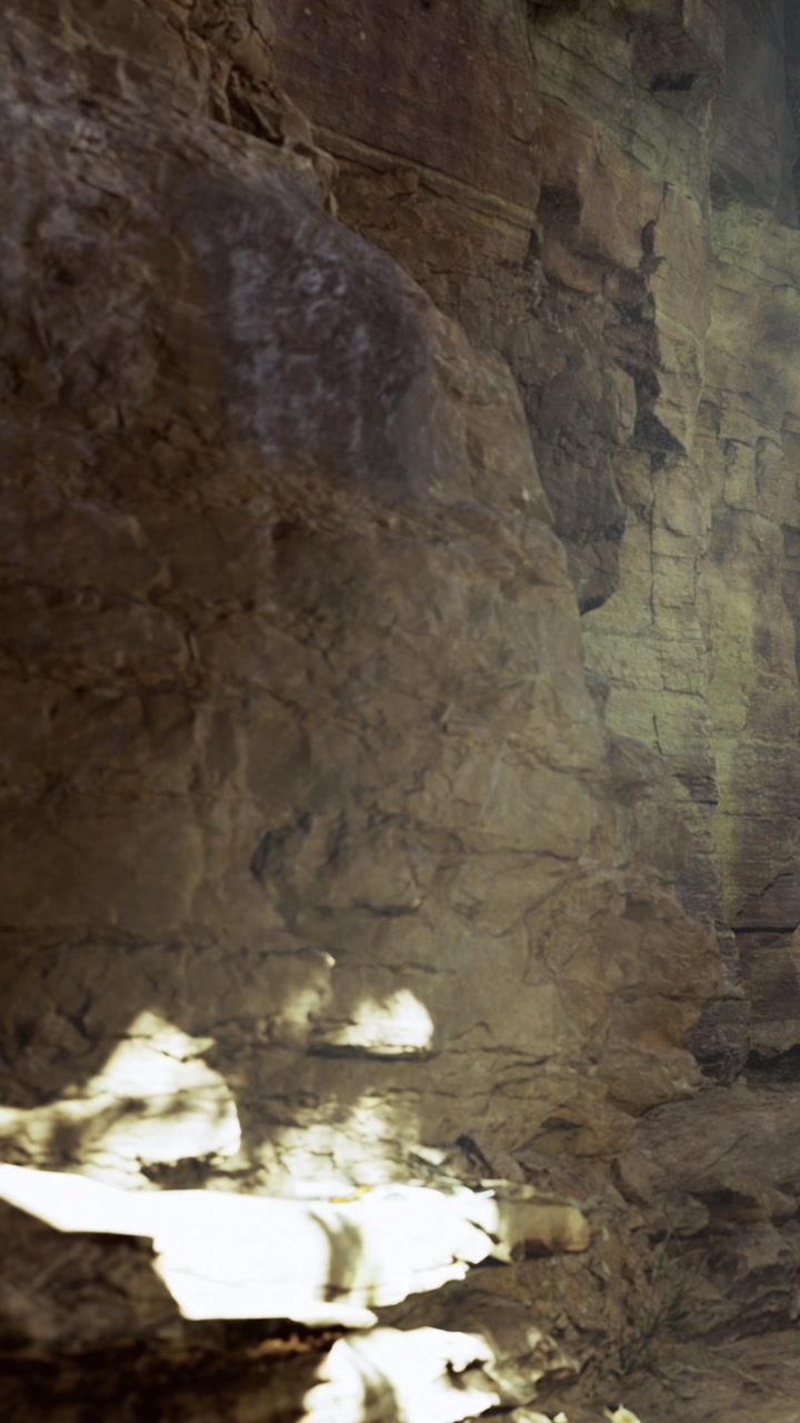 Majestic sunlight streaming through the rocky canyon revealing natures beauty