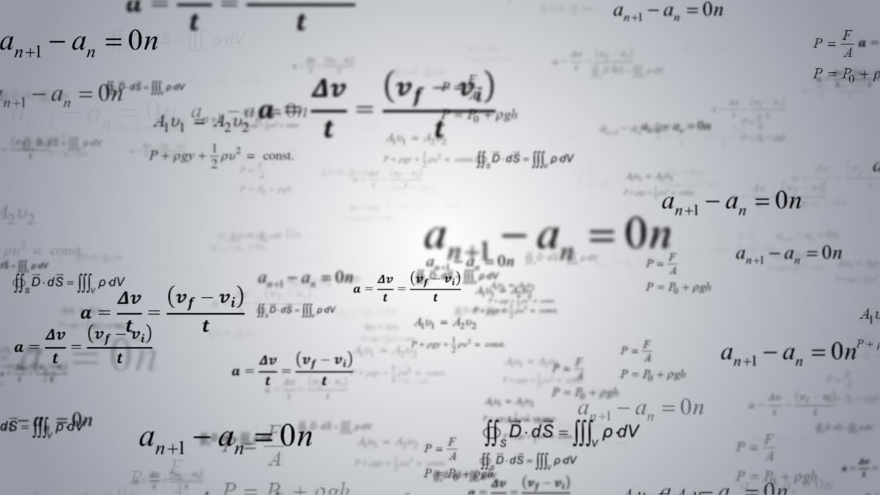 A soft traveling into geometrical optics equations physics formulas loop animation background