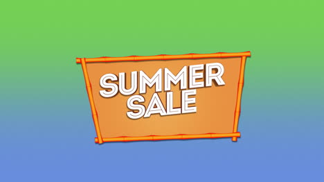 summer sale on wood frame with gradient texture