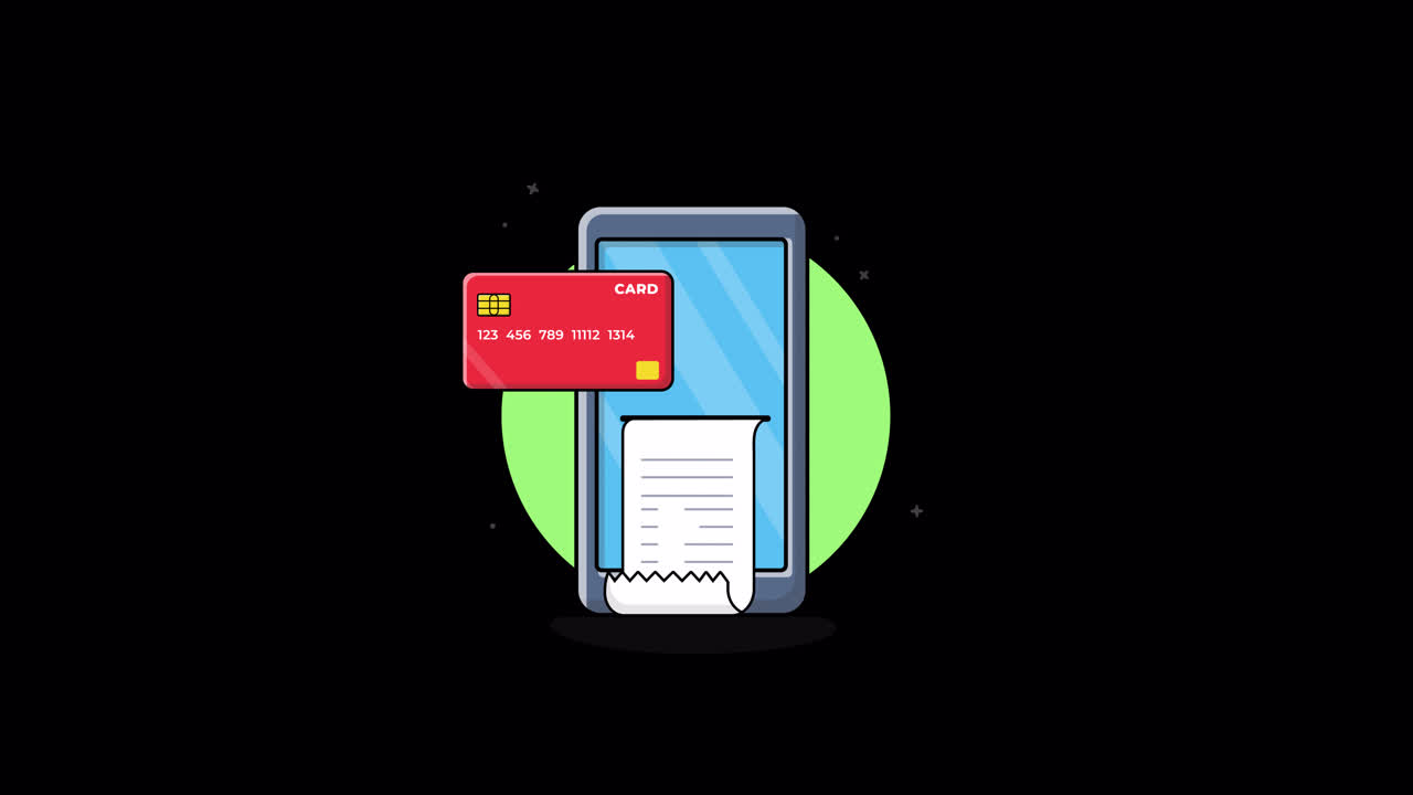 Mobile Payment Transaction with Smartphone, Credit Card, and Digital Receipt