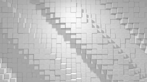 fondo geométrico cúbico abstracto, textura mínima blanca, animación en bucle 3d en 4k. bucle sin costuras cubos digitales gráficos en movimiento