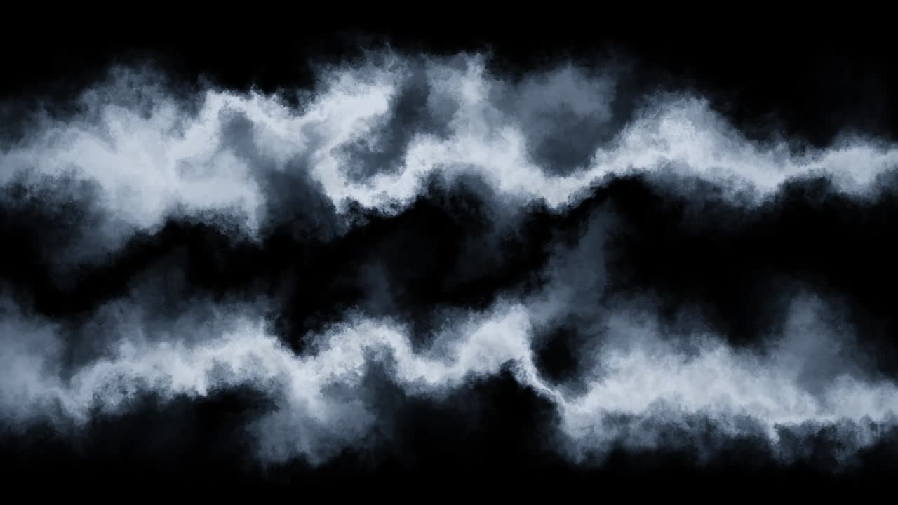 White Clouds on Black Background Loop