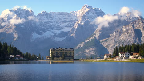 lake misurina with dolomites mountain in italy