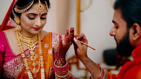 preparaciones para bodas indias - aplicación de henna