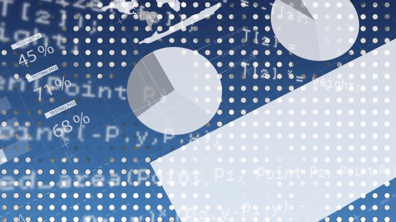 파란색 배경에 있는 데이터 처리의 애니메이션