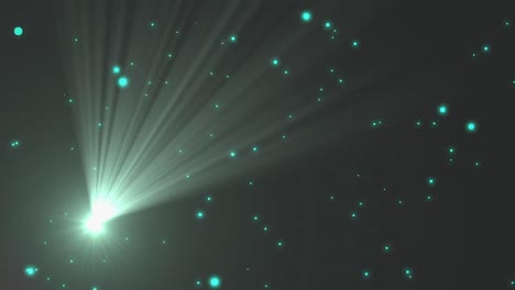 Animation-Von-Lichtflecken-Mit-Grünen-Wandersternen-Auf-Schwarzem-Hintergrund