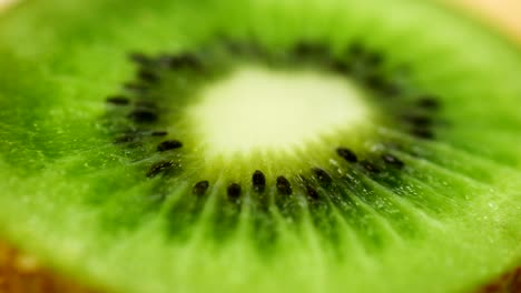 close-up of rotating kiwi slice in 4k resolution