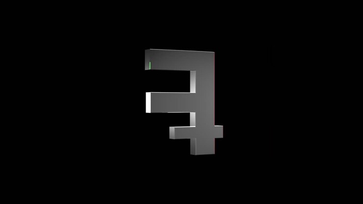 3D model with alpha channel of the Swiss Franc symbol reflecting a candlestick chart and flag, ideal for video presentations or financial business use in Forex trading and currency exchange