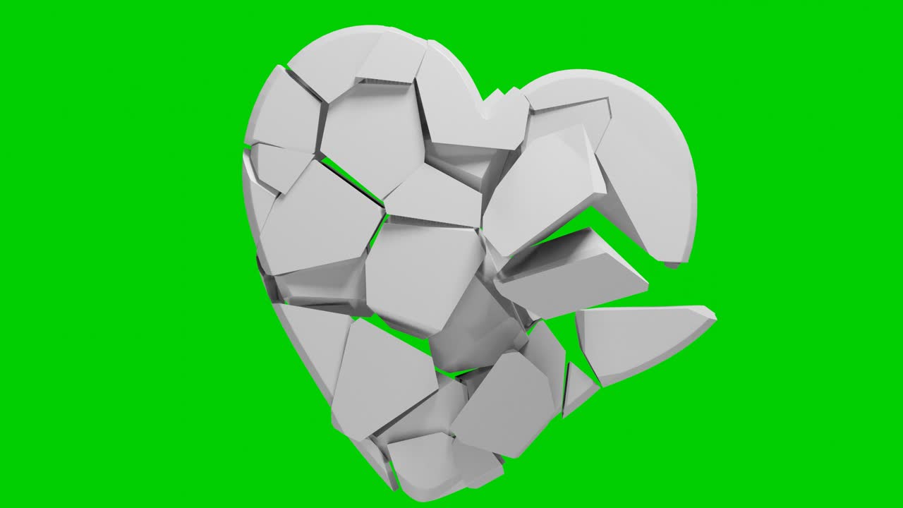 Breaking green screen love heart for special occasions