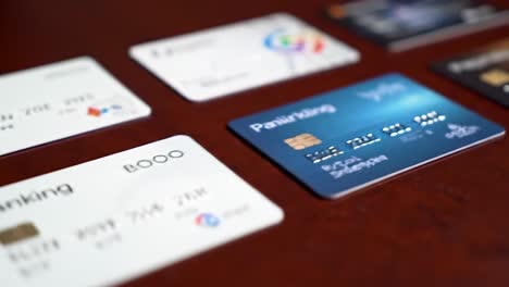 a close-up look at various credit and debit cards displaying unique designs and technology features in a modern financial context