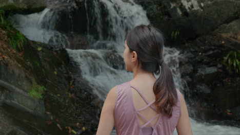 waterfall in the river of a tropical forest