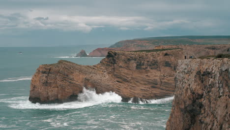 coastline landscape with cape st vincent and atlantic ocean in portugal