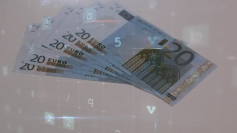 Animation-of-data-processing-over-banknotes