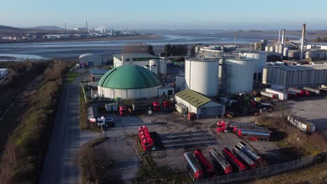 bio comida verde combustible agroindustria refinería planta industrial global fábrica vista aérea creciente empujar