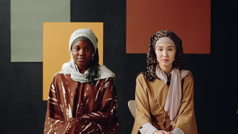 muslim women posing in studio