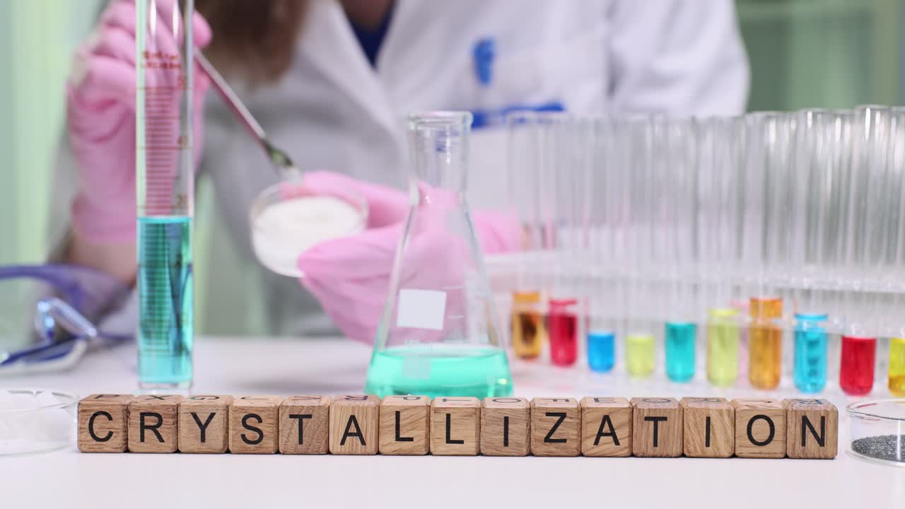 Scientist Performing Crystallization Experiment in a Laboratory