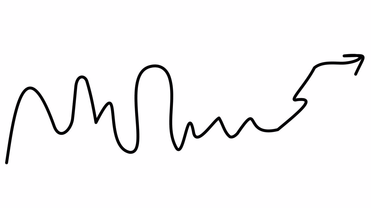 animación de una flecha simple con una tendencia de valores crecientes.