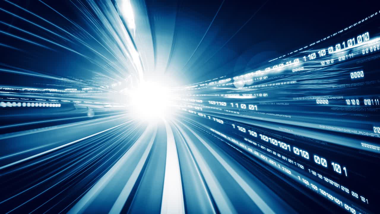 Digital data flow on road in concept of cyber global communication and coding