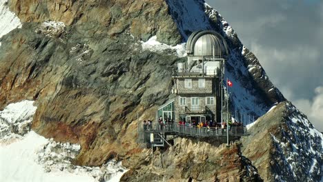 aerial view of the sphinx observation deck and observatory at the jungfraujoch, switzerland