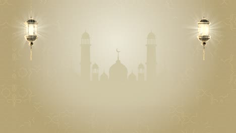 3d golden muslim holy month loop background ramadan kareem animation arabic islam culture festival