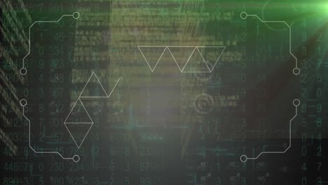 Animation-of-data-processing-over-glowing-computer-circuit-board