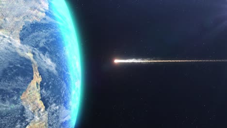 earth and a comet/asteroid impact simulation