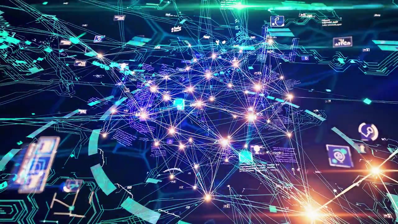 Dynamic Digital Network Representing Global Data Flow and Technology