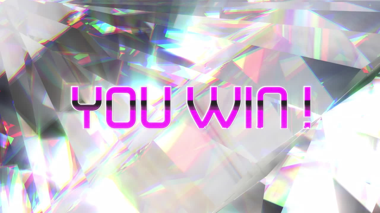 당신이 빛나는 크리스탈 위에 텍스트를 이기는 애니메이션