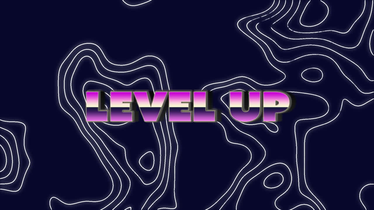 animación de texto de nivel superior sobre líneas móviles