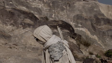 desert warrior in white armor
